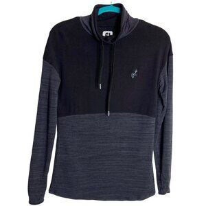 Footjoy FJ Pullover Long Sleeve Midlayer Shirt Black Golf Turtle Logo Womens S